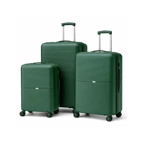 Untitled-2 (1) 3-Piece PP Hardshell Luggage Set – Green