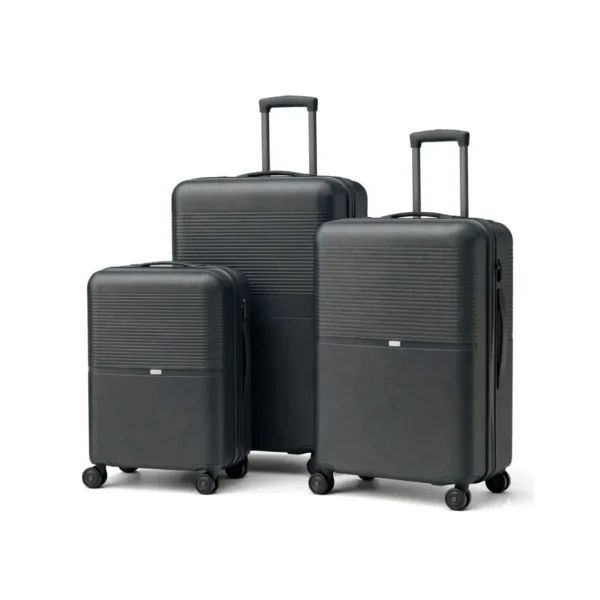 3-Piece PP Hardshell Luggage Set – Black
