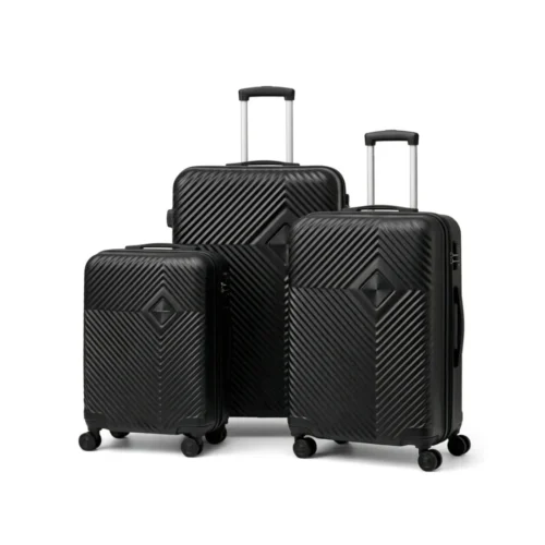 3-Piece ABS Hardshell Luggage Set – Black