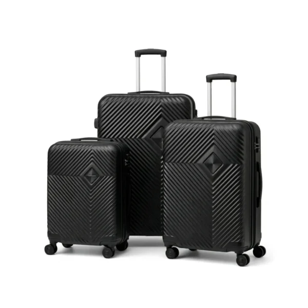 3-Piece ABS Hardshell Luggage Set – Black