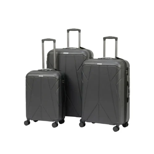 3-Piece PP Hardshell Luggage Set – Black