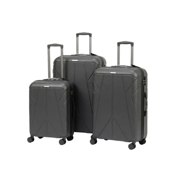 3-Piece PP Hardshell Luggage Set – Black