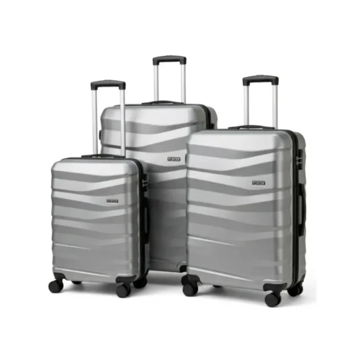 3-Piece ABS Hardshell Luggage Set – Grey