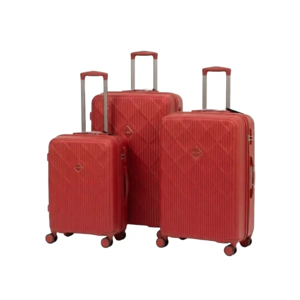 3-Piece PP Hardshell Luggage Set – Red