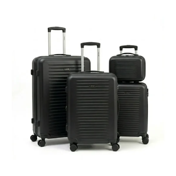 4-Piece PP Hardshell Luggage Set – Black
