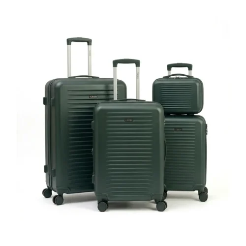 4-Piece PP Hardshell Luggage Set – Green