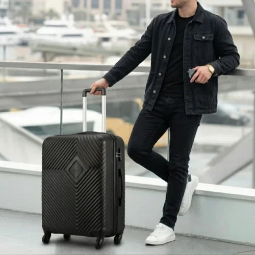 Single ABS Hardshell Luggage  – Black